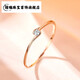 Hunter 18k gold diamond ring women's ring light luxury diamond ring color gold rose gold ring single diamond au750 wedding ring 18k rose gold diamond ring No. 11