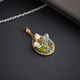 Baroque Pearl Pendant Oil Painting Necklace Women's New Chinese Style Freshwater Flowers Light Luxury Niche Single Oil Painting Pendant Buckle
