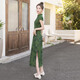 
Sichuan She New Chinese Cheongsam 2025 Summer New Women's Retro Short Sleeve Stand Collar Mid-Long Dress