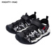 MIGHTY-MAC children's shoes, boys' toe-cap anti-collision sandals, summer new outdoor breathable Velcro children's sports sandals, black/white 31, recommended foot length 19.5cm