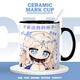 Yaowan Ximing Chao Katishia peripheral Q version fan water cup animation mug high-value milk coffee cup mug [white] mk3923 exquisite ceramic cup [cups + spoon + coasters]