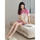 Condomi Luolis Pajamas para mujeres Pure Cotton Women Summer Shorts Shortved Shorts Student usa dos ropa para el hogar X-YZT9857 Mujeres M 80-100Jin [Jin equivale a 0.5 kg]