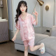 莫代尔女童冰丝睡衣夏季2024新款儿童短袖家居服女孩中大童空调服两件套 854 粉色 短袖翻领蝴蝶结九分 140 cm 建议身高130-140cm8-9岁