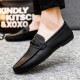 Rote Libelle-Fleischschuhe koreanische Geschäftsarbeit lässige Lederschuhe atmungsaktiv und vielseitig Anti-Rutsch-Ein-Pin-Männerschuhe 2025 Spring D826 Brown + Höhenverstärkung Pad 40 klein