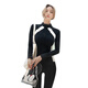 Aowansen couple diving suits for women split long sleeve sun protection jellyfish suit snorkeling suit surf suit men's suit slimming swimsuit 9901 women's style (five-piece set) M