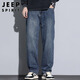 JEEP SPIRIT Jeep jeans men's autumn and winter loose straight pants men's American casual trousers nostalgic blue 33