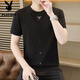 Playboy (Playboy) Summer NUEVA falsa camiseta de dos piezas 2025 Camiseta de manga corta Men a moda de moda transpirable a media manga de media manga Q6623 White XL [115-130Jin [Jin equivale a 0.5 kg]]]