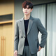 ROMON men's casual suit suit men's business casual Korean style slim and handsome double-breasted trendy groom's wedding suit coffee color single suit XL recommended 120-130Jin Jin equals 0.5 kg