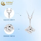 CHINA GOLD PT950 Platinum Ginkgo Leaf Crushed Ice Necklace Women's Platinum Skirt Pendant Chain Set Gift for Friends PT950 Platinum Skirt Chain Set About 5g