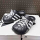 Adidas Men's Shouse Женская обувь осени новые дыры обувь Birkenstocks дышащие спорт и повседневные туфли на открытые сандалии JH9848/черные 44,5