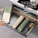 
Aux Kitchen Pull Basket Cabinet Drawer Bowl Basket Dish Storage Rack Double Layer Pull Basket Space Aluminum Pots and Tables Chopsticks Storage Cabinet [Wood Grain Series 700 Cabinet] Cabinet Interior Width 655-695