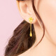 Lukfook Jewelry Pure Gold Cherry Blossom Gold Earrings Stud Earrings Women's Earrings Price Approximately 2.29g