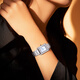 
CALORIC KING Temperature Diamond-in square watch for women's light luxury niche steel belt tank women's watch CK15915