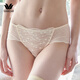 华歌尔（Wacoal）日系蕾丝中低腰三角裤内裤内衣女WP3523 奶油黄 XS 160/90