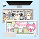 Ruqinlian cute and fresh mouse pad super large male and female work station office computer desk pad e-sports keyboard pad thickened 14697 Facai duck long 900mmX width 400mmX thickness 3mm