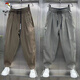 
Woodpecker (TUCANO) trendy brand thin ice silk linen casual pants for men's summer new loose tie harem pants handsome cotton linen cropped pants light green (single-piece) 3XL [155-170Jin [Jin equals 0.5 kg]]