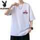 Playboy (Playboy) Briefe Drucken kurzärmeligster Männer Sommerrotatorenhülle Lose T-Shirt halbärmelige Herren-Top-Teenagerin White-Vielseitigkeit T-Shirt T W733 Weiß M etwa 85 ~ 110jin [Jin gleich 0,5 kg] kann getragen werden