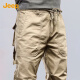Jeep (Jeep) Pantalones casuales para hombres Pantalones de trabajo de múltiples pies de remolque de hielo de verano Pantalones 679 caqui 32