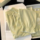 FHHUABD Pajama intégré pour femmes, coton à manches longues et automne 2024 NOUVELLES vêtements de maison sucrés de style princesse 9926 Green pour femmes (poitrine de poitrine) m [suggérer le poids 80-100 Jin [Jin est égal à 0,5 kg]].