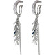 BJYL sparkling chain long extra-long tassel style non-pierced ear bone clip ear hook type high-end earrings women's new earrings ear bone clip (pair)