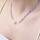 Junpo Tanya Original Phalaenopsis Natural Tanzanite Necklace Women's Clavicle Chain Niche High-end Jewelry Handmade Pendant Phalaenopsis Tanzanite Bracelet 15+6CM