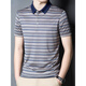 Seven Wolf (SW1960) Ice Seide T-Shirt Herren-Kurzärärmel-Sommer-Dünnstil Horizontal gestreiftes Oberteil Cool Silky Silky T-Shirt Polo Shirt SJ1503 rot 2xl 180 [155-170jin [Jin EqualS gib 0,5 kg]]