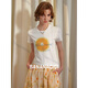 Banana CICI 2025 Summer NUEVO VERSÁTIL CREATIVO AMIGA Iron Diamond Cuella redonda Camiseta de manga corta C252TX689 Naranja M