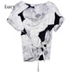Lu Yiji Seiden kurzärmeligte T-Shirt für Frauen 2025 Sommer Neues modisches und modisches kleines Hemd High-End Mulberry Seiden Top 9856 Navy M.