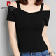 Женская футболка Pier Cardin для женщин в летней корейской версии Black L Off-Bloader Top-Top Top Top Sexy Top Trendy 9923*White 2xl