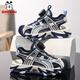 BOBDOG Children's Sports Sandals Boys' Shoes 2025 Summer New Youth Shoes Non-Slip Baotou Girls' Beach Shoes LY920K Black Blue 36 Shoe Inner Length 23cm