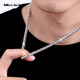 Miss JuJu pt950 platinum necklace men's high-quality platinum square dense card chain shiny car flower trendy men's plain chain All Specifications are based on the actual weight and the amount will be refunded if the amount is less.