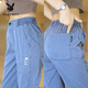 Playboy Laiser Tensi Jeans für Männer lose und glatte Brandmarke Trendy Brand Summer Long Hosen 2025 1048 Gray M [Vorgeschlagen 90-115jin [Jin entspricht 0,5 kg]]]