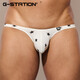 G-STATION sexy Japanese small style tight low waist men's thong star polyester small mesh breathable quick-drying underwear black M (small size model recommended to take 1-2 sizes)