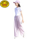 G.Duckkids Little Yellow Duck Girl Girl Summer Anzug Kinder kurzärmelige Hosen Mode mittelgroße Kinder-Sommeranzug lässige Mädchen Mode 9889 Weiß + 15106 Lila [Set] 170 cm