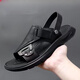 Spider King Sandals Men's Sandals New Summer Soft Soft Leather Casual Beach Shoes Spider 9922 Khaki 38