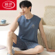 浪莎（LangSha）睡衣男款背心男士夏季纯棉夏款可外穿套装家居服夏天无袖2025新款 OMM-13063 L