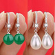 Wanmu 2025 sterling silver 9999 silver earrings women's temperament pearl ear hooks anti-allergic white silver ear hook pearls