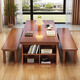 
Kezhitu solid wood living room large long desk home dining table integrated workbench reading table de-living room large table learning table CR9904# ivory white single table No 140x80x75cm