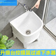 Mop pool balcony ceramic washing mop pool mop pool household bathroom automatic drainer high-foot basin pool 46 cm flat mouth table-controlled drain basket anti-blocking
