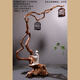 Village de Shantoulin Arron en bois mort Azalea Racine Art Cliff Cypress Tree racine sculpture Grasshopper Cage Bird Cage suspendue Salle Salle Entrée Décoration douce DJ-695 Coucoo Root Art