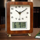 Combas new Chinese style solid wood desk clock living room pendulum clock desk clock perpetual calendar desktop clock TV cabinet ornaments home clock solid wood desk clock 399 (20*16cm)