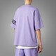 阿迪达斯（adidas）三叶草短袖T恤男士2025夏季新款运动服宽松圆领休闲落肩上衣半袖 纯棉HR3291紫色 M