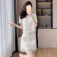 Guanmao Pei Xiaoxiangfeng Falda de encaje Conjunto de dos piezas Temperamento de temperamento de color sólido Falda 2025 Traje blanquecino 841 S