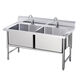 Commercial stainless steel sink, defrost and defrost pool, deepen and enlarge the sink, custom-made single pool, vegetable washing, disinfection, soaking pool, engineering model 120*70*80, double pool deep, thirty