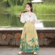 德骊嘉马面裙春天女童2025新款儿童女装汉服春款中秋节改良古装春季长袖 2677月白蓝[马面裙+2662上衣] 110