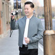 Ziweiqi middle-aged men's stand-up collar jacket thin casual top Daddy's spring and autumn jacket 9905 blue M 170 (100-120Jin [Jin equals 0.5 kg])