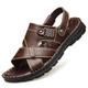 Yierkang offizielle Website, offizielle Website der offiziellen Website des offiziellen Schiffsgeschäfts [echte Cowide] Erste Schicht Cowide Sandalen für Männer echte Leder Sommer Männer Cool 9928 Brown First Layer Cowhide 38