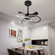 Op Lighting Nordic Fan Light 2025 New Silent Master Bedroom Dining Room Ceiling Fan Light Home Integrated Chandelier Invisible Model 9227 Black 60cm Three-Color Frequency Conversion Six-speed