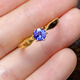 Wei Ci Congli natural tanzanite ring women's S925 silver gold color fashion classic white gold tanzanite sterling silver ring gold color