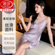 Langsha Seda Camiseta Camiseta Cool Sospeche de verano Estilo de mujeres 2025 nueva imitación de mujeres seda nueva ropa pequeña para mujeres AM-11949 M [sugerido 80-100Jin [Jin equivale a 0.5 kg]]]